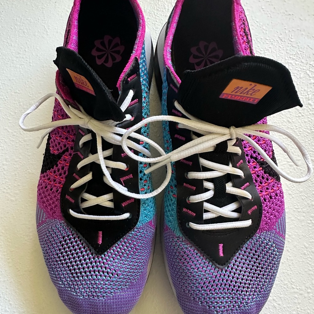 Nike Women’s Multicolor Flyknit Running Shoes - Pink/Blue/Purple